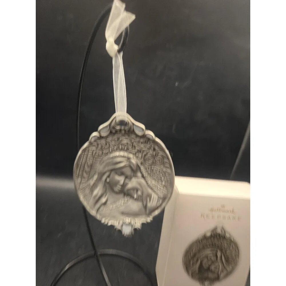 Hallmark Keepsake Pewter Christmas Ornament Mother And Child By Joanne Eschrich